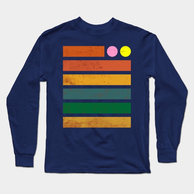 Circle and Horizontal Line Long Sleeve T-Shirt by ganola